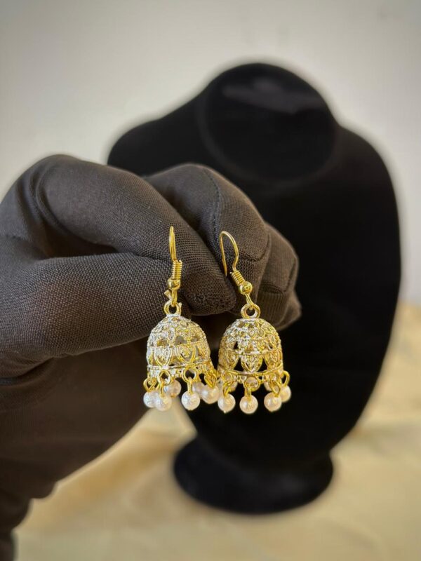white small jhumki earring