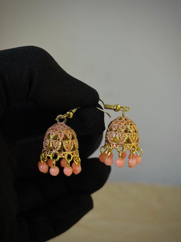 peach small jhumki earring