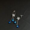 blue long crystal earring