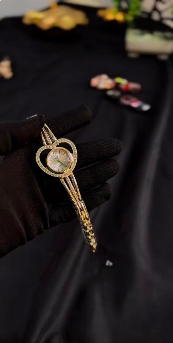 HEART DIAL GOLDEN WATCH